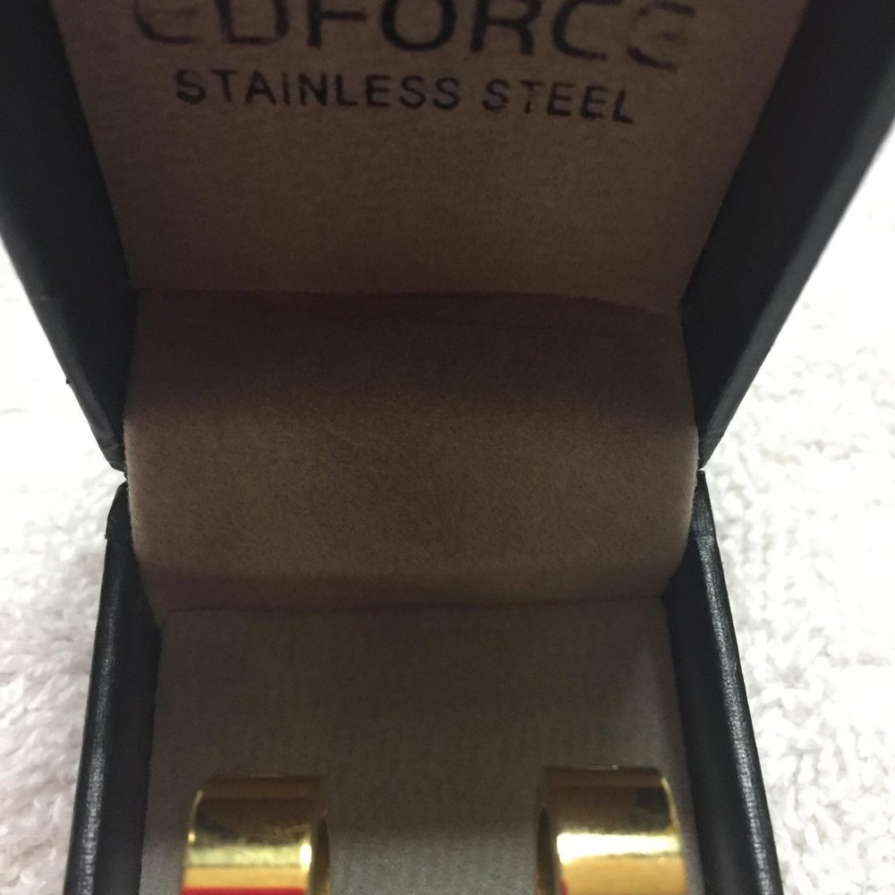 Edforce Stainless Steel Gold Hoop Earrings - Picture 9 of 16
